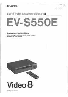 Sony EV S 550 E manual. Camera Instructions.